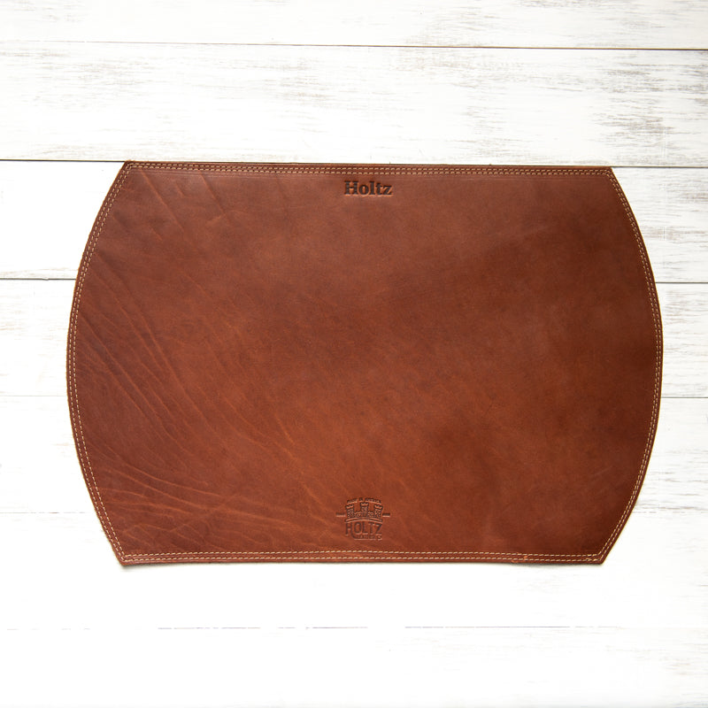 Straight Edged Oval Personalized Fine Leather Placemat