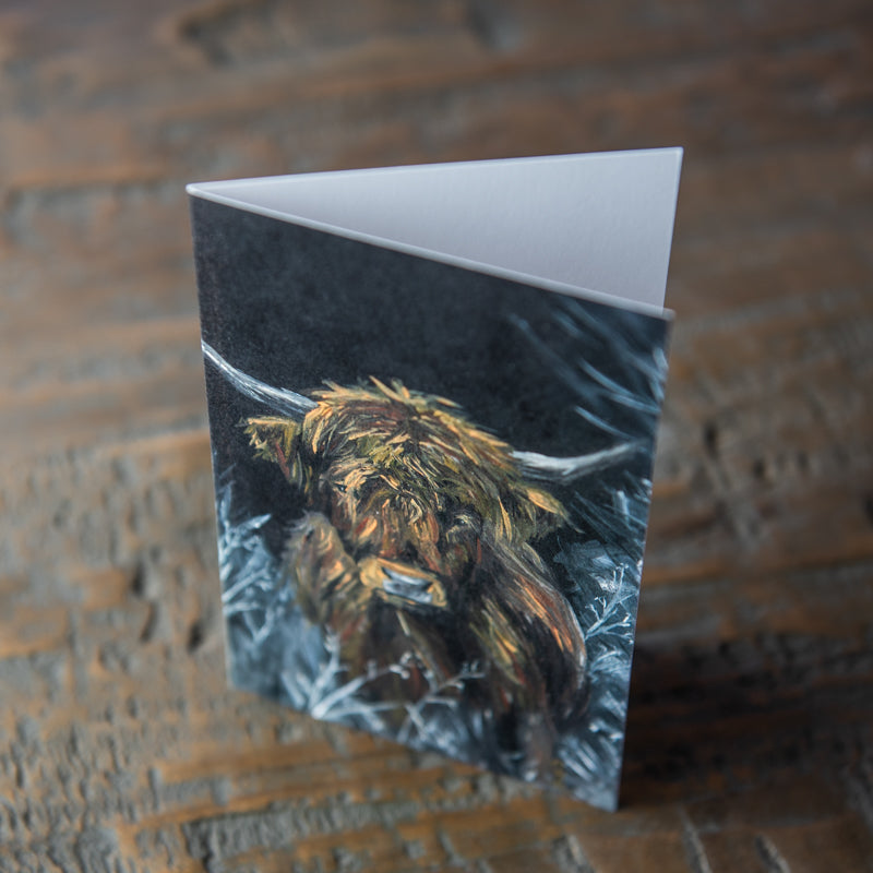 Stationery card with a drawing of a buffalo