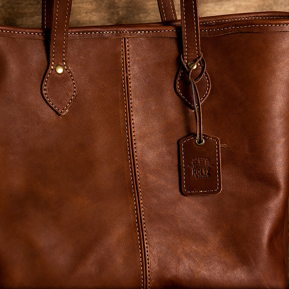 Handcrafted fine leather tote bag at Shoporiaz Co in Huntsville, Alabama