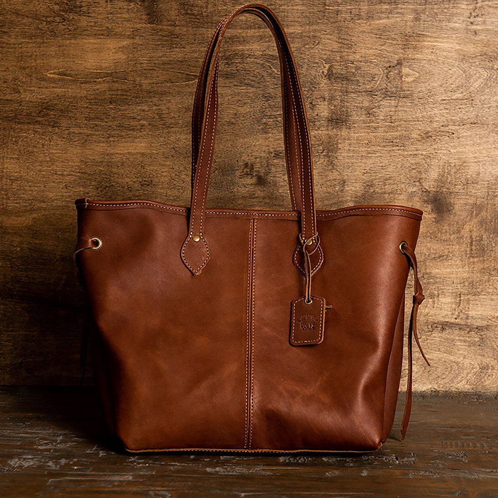 Handcrafted fine leather tote bag at Shoporiaz Co in Huntsville, Alabama