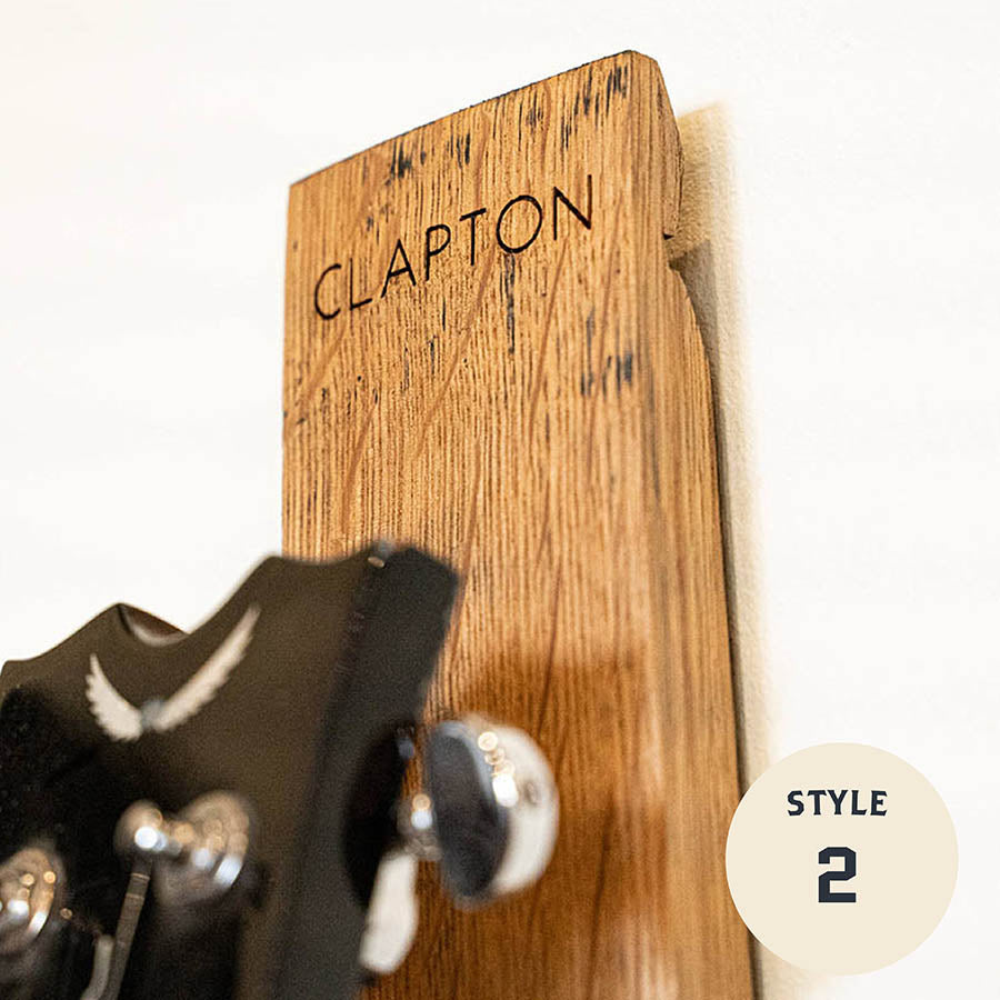 Your Logo + Our Barrels - The Memphis Personalized Tennessee Whiskey Barrel Guitar Holder Hanger - Custom Logo and Corporate Gifting