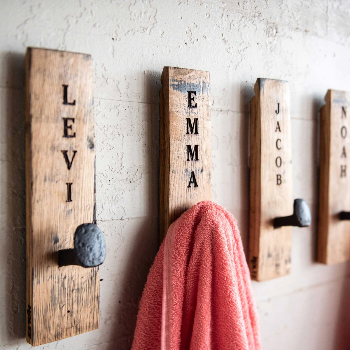 Tennessee Whiskey Barrel Stave Towel Hanger Wall Hook