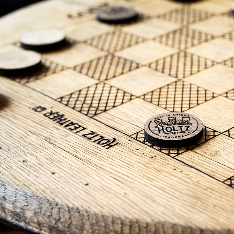 Personalized Tennessee Whiskey Barrel Checkerboard Game Table Set