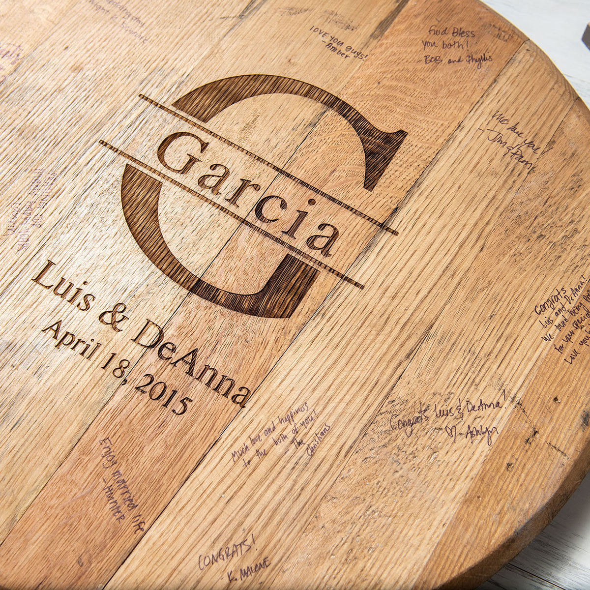 Personalized Tennessee Whiskey Barrel Head Wedding Guestbook Welcome Sign