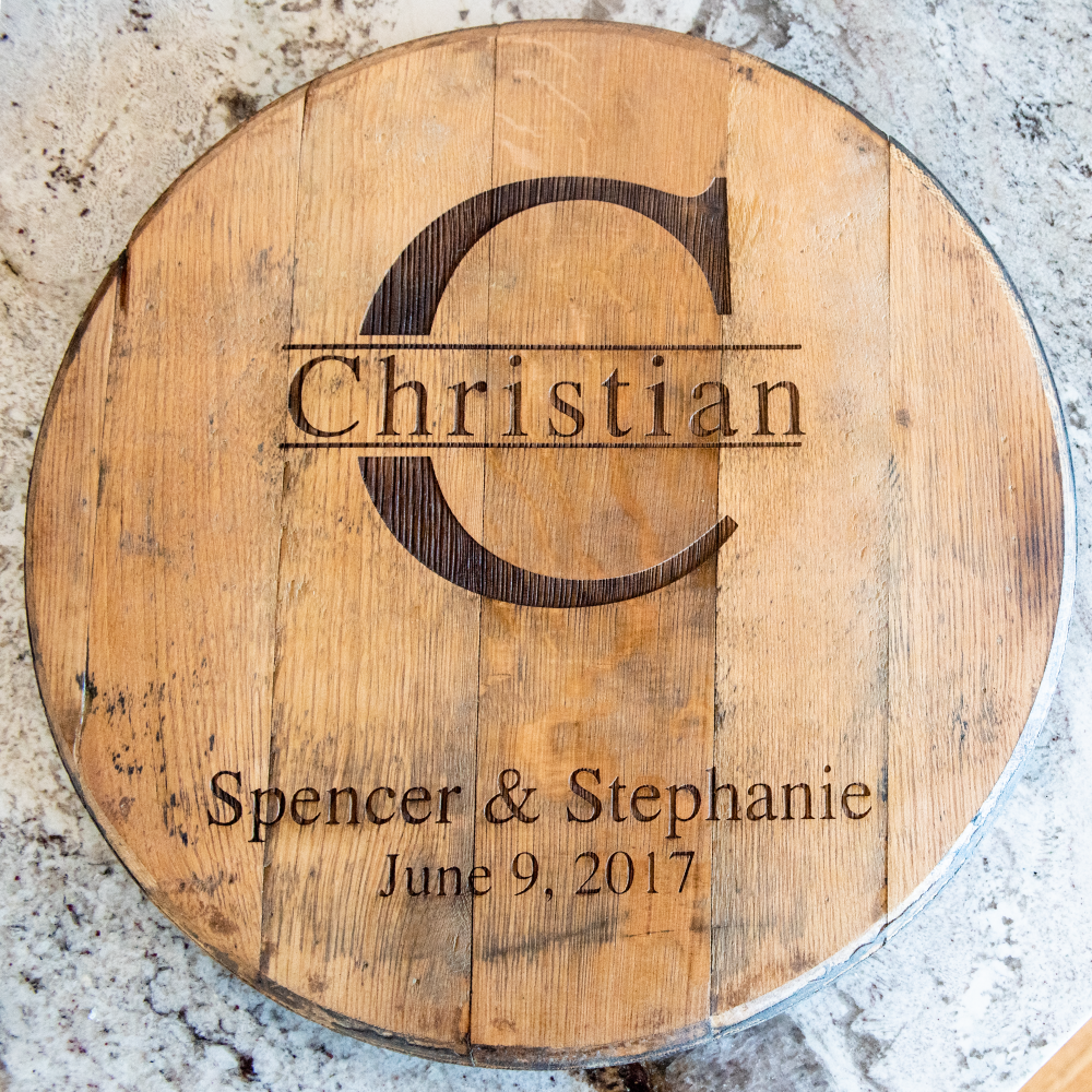 Personalized Tennessee Whiskey Barrel Head Wood Sign - Wedding Welcome Sign or Farmhouse Home Decor