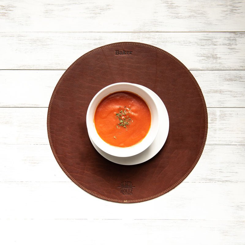 Circle Personalized Fine Leather Placemat - Shoporiaz