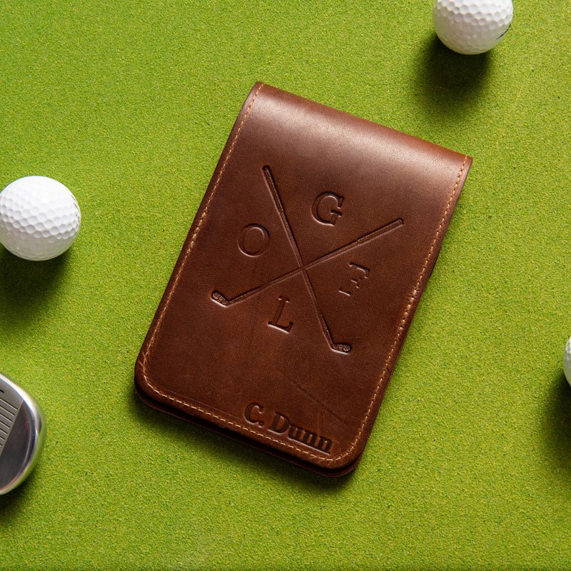Fine Leather Golf Scorecard Holder Golf Logbook - Shoporiaz