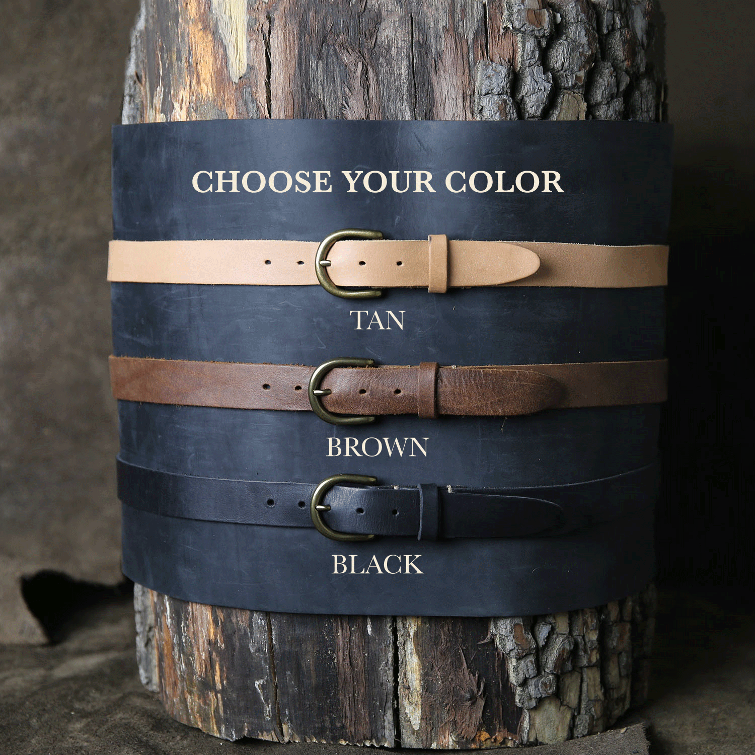 Fine Leather Womens Belt – Rounded Brass Buckle - Shoporiaz