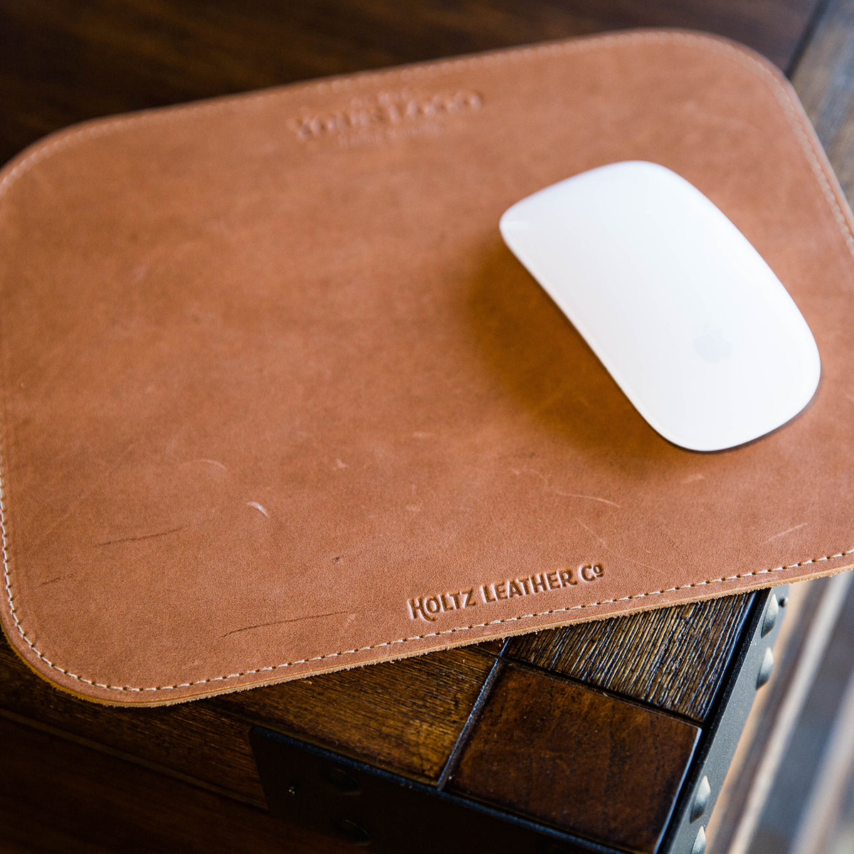 Your Logo + Our Leather - The Architect Fine Leather Mouse Pad Mousepad Office Accessories - Custom Logo and Corporate Gifting