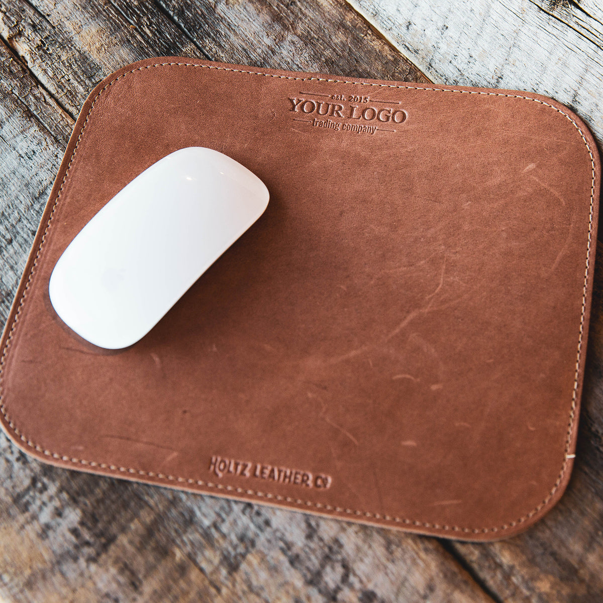 Your Logo + Our Leather - The Architect Fine Leather Mouse Pad Mousepad Office Accessories - Custom Logo and Corporate Gifting