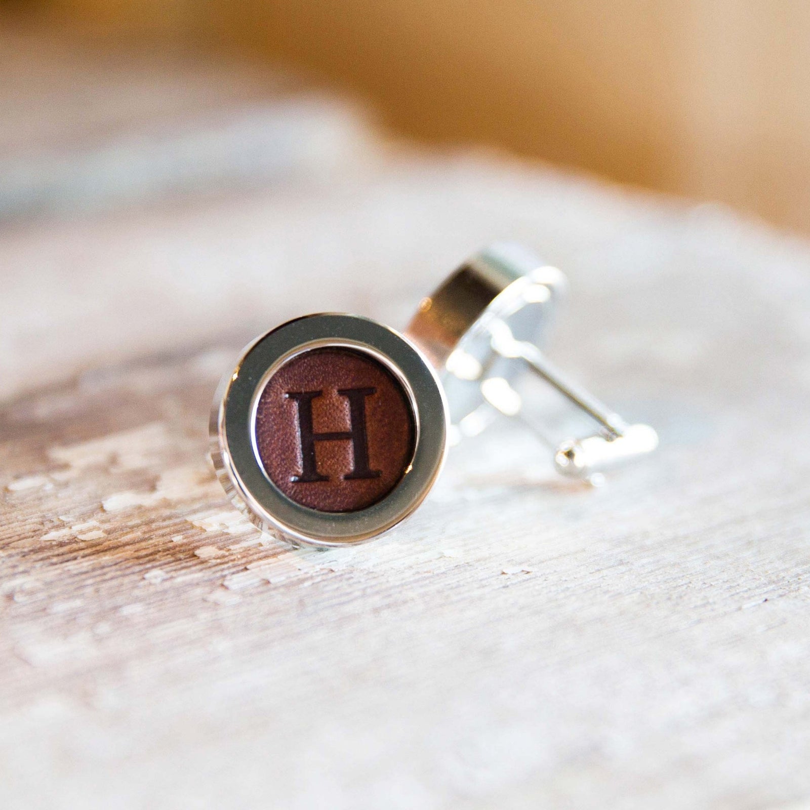 Personalized Fine Leather Cufflinks - Shoporiaz