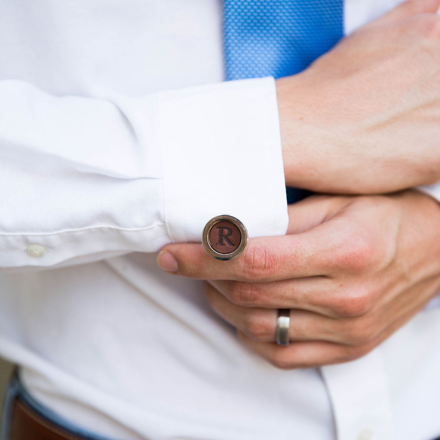Personalized Fine Leather Cufflinks - Shoporiaz