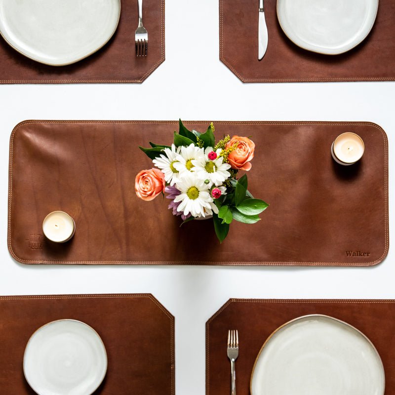 Personalized Fine Leather Table Runner for Centerpiece - Shoporiaz