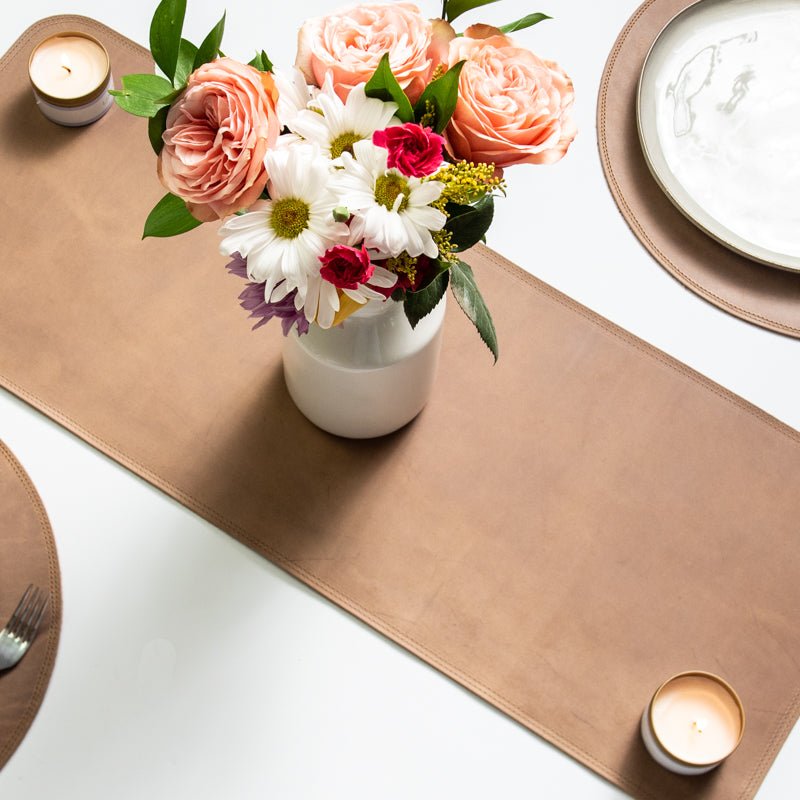 Personalized Fine Leather Table Runner for Centerpiece - Shoporiaz