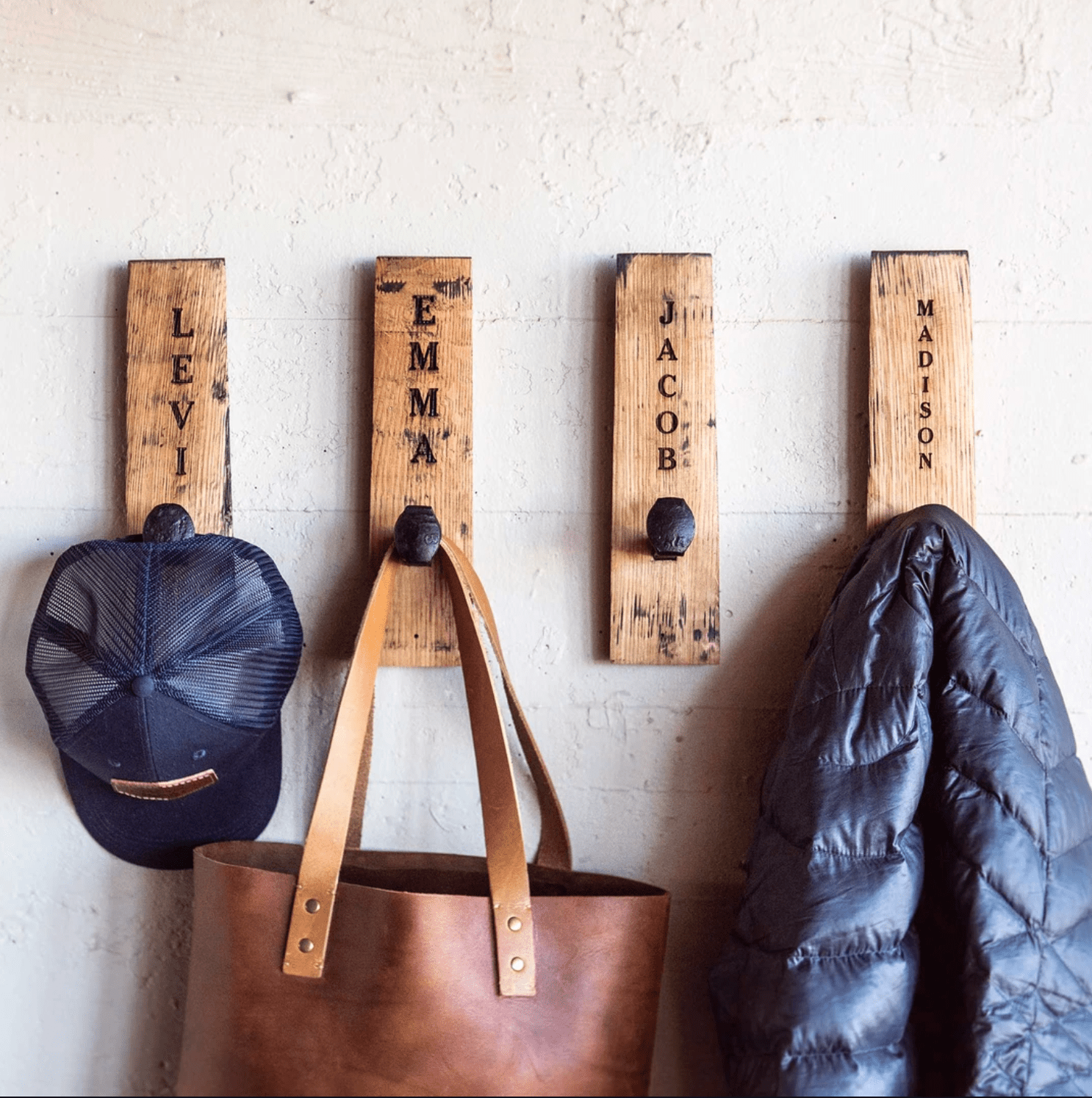 Tennessee Whiskey Barrel Personalized Wall Hangers Mudroom or Entryway Hooks - Shoporiaz
