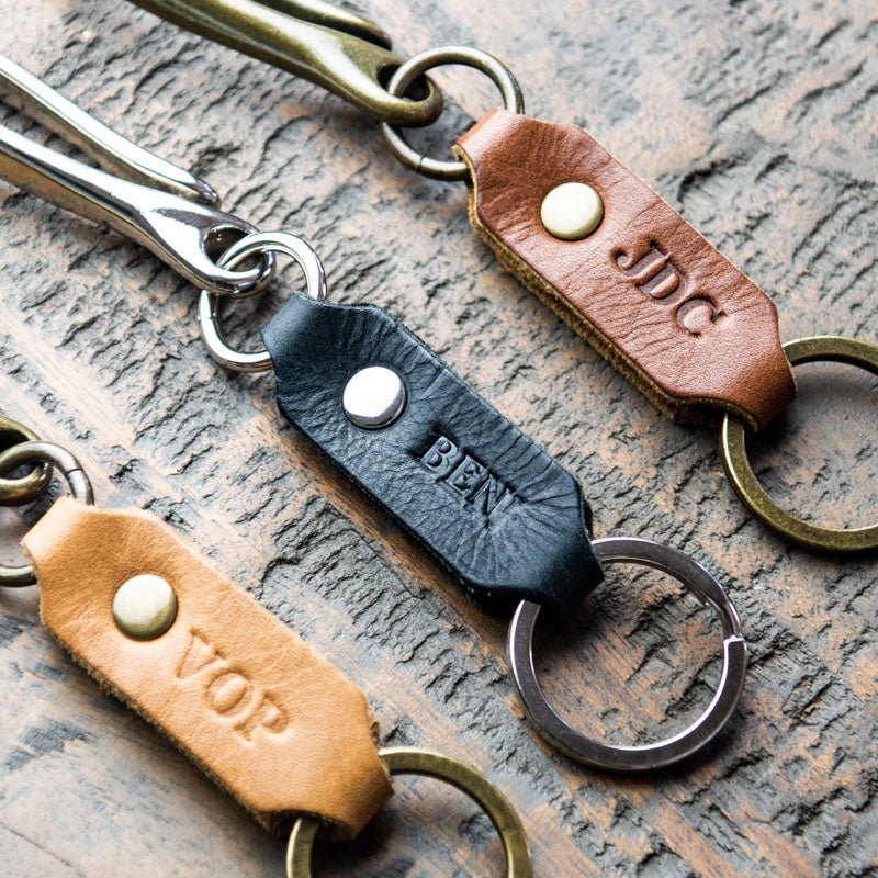 The Big Bass Personalized Fine Leather Keychain Fish Hook Key Ring Holder - Shoporiaz
