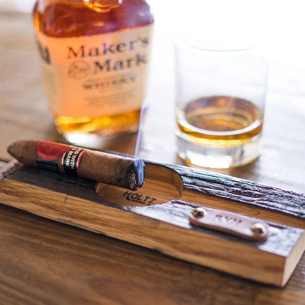 The Cuban Personalized Tennessee Whiskey Barrel Cigar Holder with Ashtray - Shoporiaz