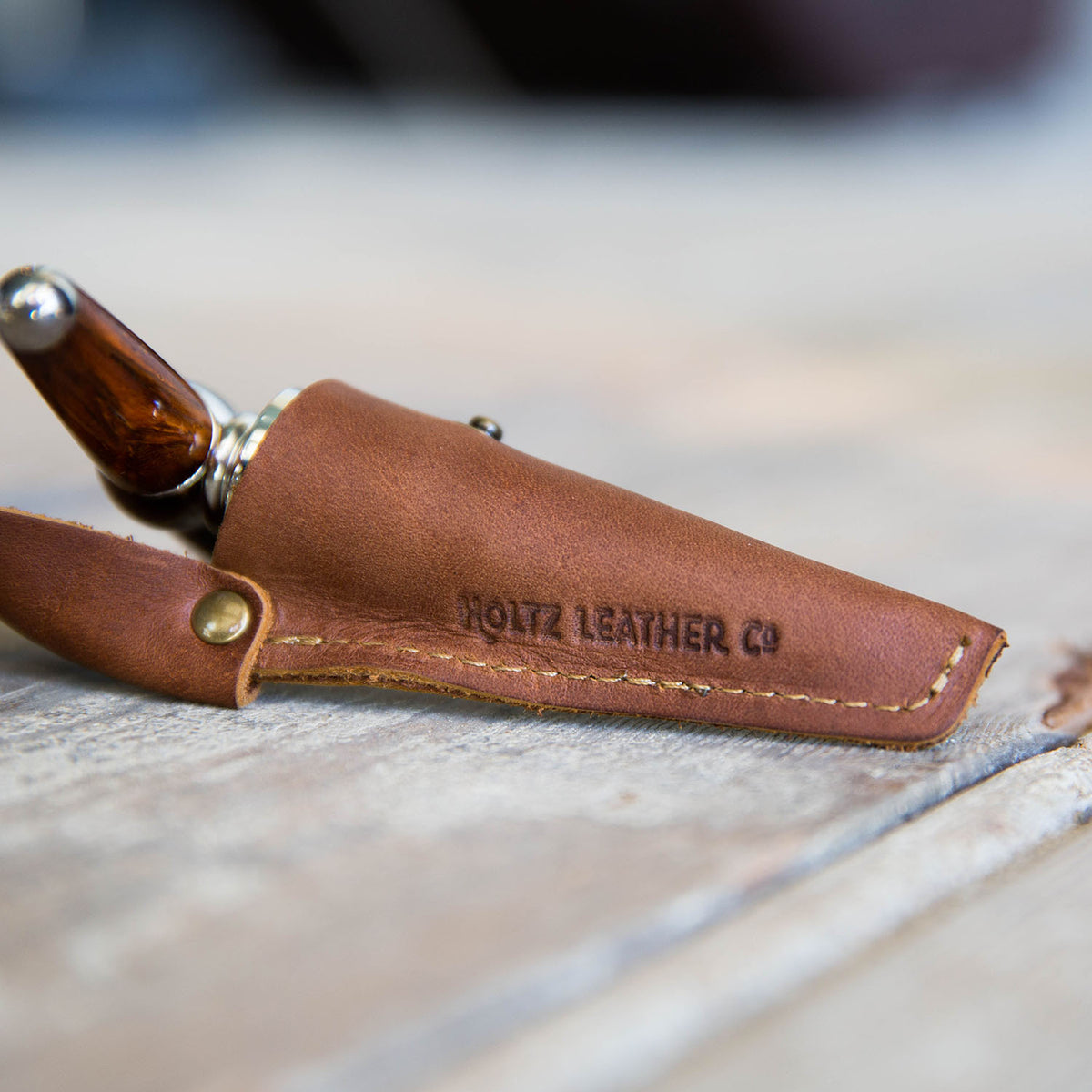 The Vino Personalized Hand Turned Wine Bottle Stopper Corkscrew & Leather Sleeve