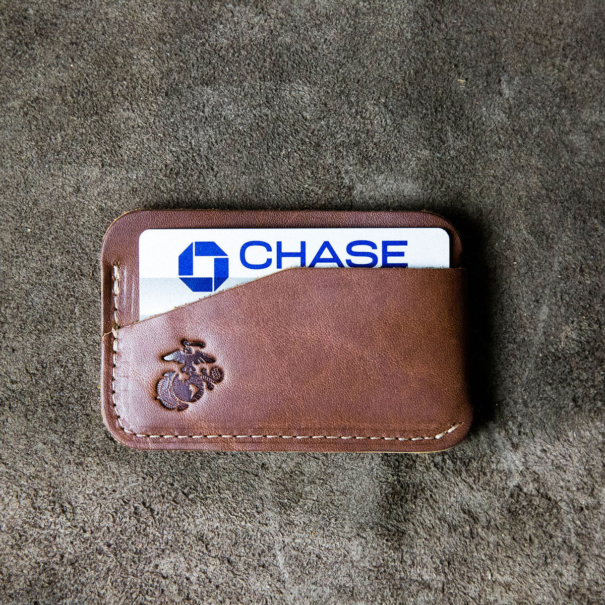 The Officially Licensed Marine Corps Charleston Fine Leather Triple Sleeve Front Pocket Wallet