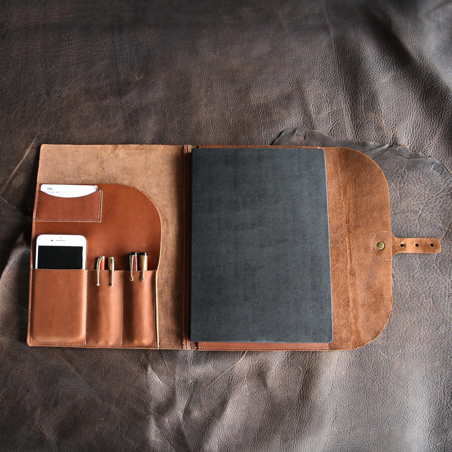 Your Logo + Our Leather - The Artisan Fine Leather A4 Moleskine Journal Diary Hard Cover Notebook Sketchbook - Custom Logo and Corporate Gifting - Shoporiaz